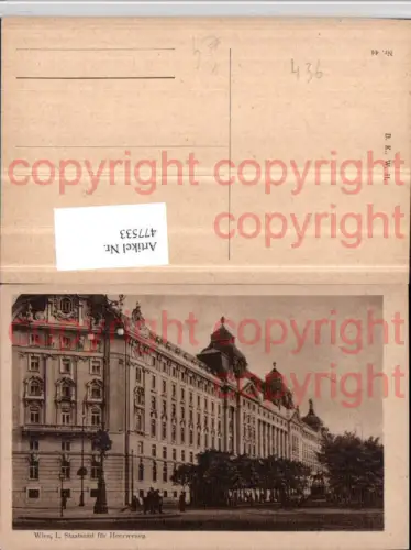 477533,Wien Innere Stadt Staatsamt für Heerwesen pub B.K.W.I. 44