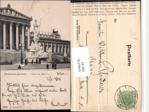 498184,Wien Innere Stadt Parlament Brunnen Statue