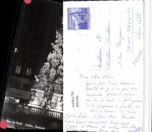 498186,Wien Innere Stadt b. Nacht Graben Pestsäule