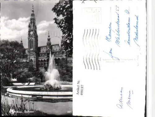 498187,Wien Innere Stadt Rathaus Gebäude Brunnen