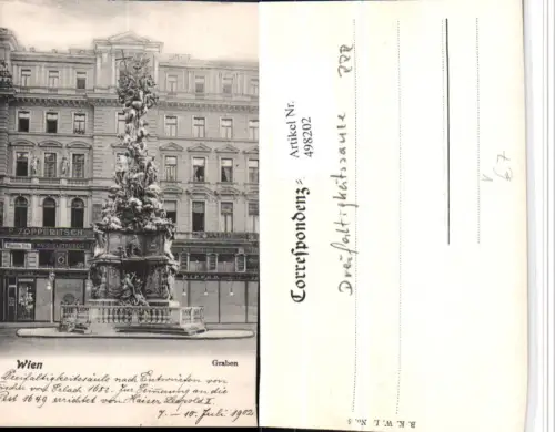 498202,Wien Innere Stadt Graben Pestsäule pub b.K.W.I. 5