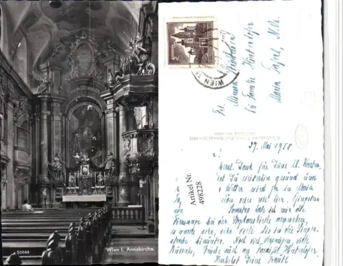 498228,Wien Innere Stadt Annakirche Kirche Innenansicht Kanzel