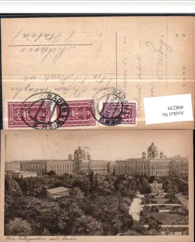 498239,Wien Innere Stadt Volksgarten m. Museum pub B.K.W.I. 12