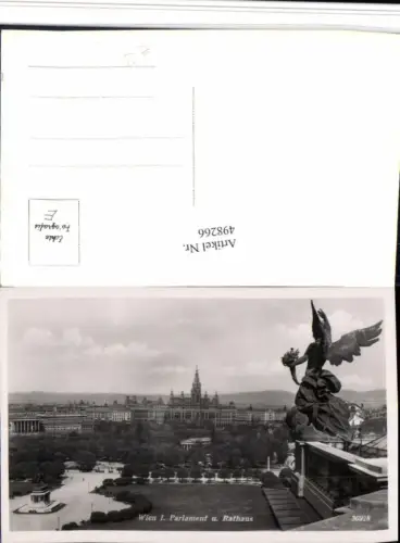 498266,Wien Innere Stadt Engel Statue m. Parlament u. Rathaus
