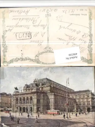 498350,Künstler AK Richard Moser Wien Innere Stadt Oper pub B.K.W.I. 433/5