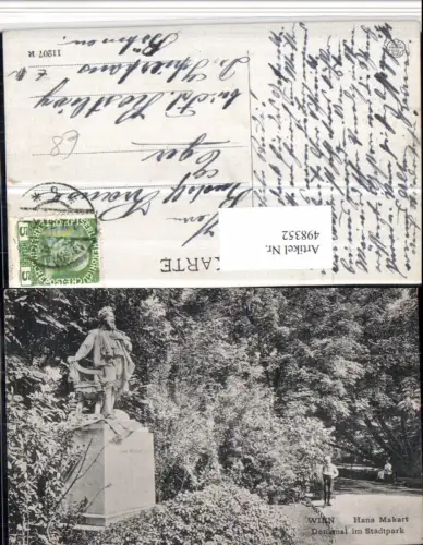 498352,Wien Innere Stadt Stadtpark Hans Makart Denkmal Statue