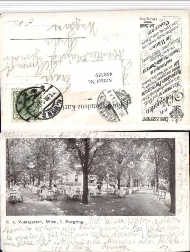 498359,Wien Innere Stadt Burgring Volksgarten Gastgarten