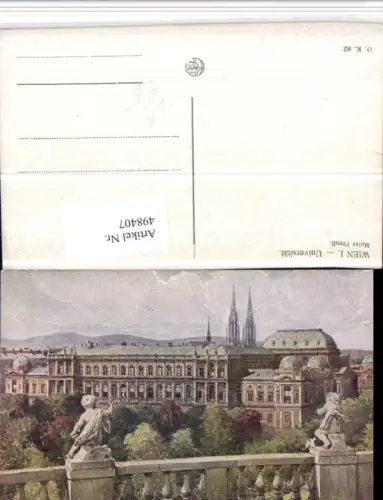 498407,Künstler AK R. Preuss Wien Innere Stadt Universität pub Kilophot
