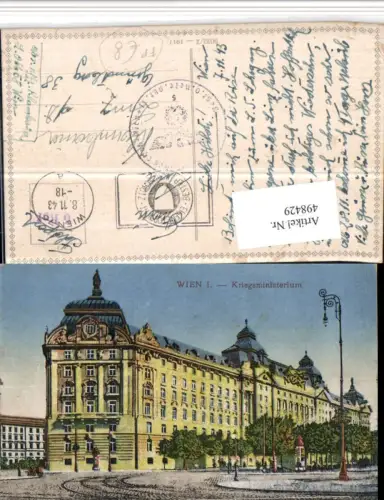 498429,Wien Innere Stadt Kriegsministerium Feldpost Nr. L06658