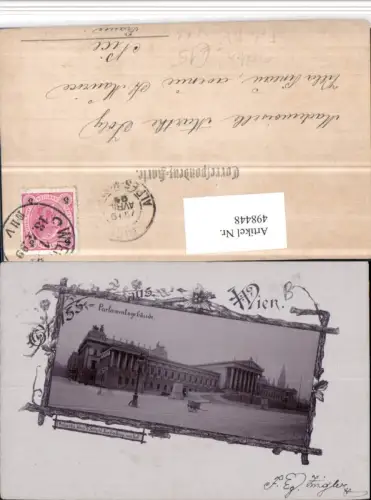498448,Seltene Foto AK 1899 Wien Innere Stadt Parlament Passepartout