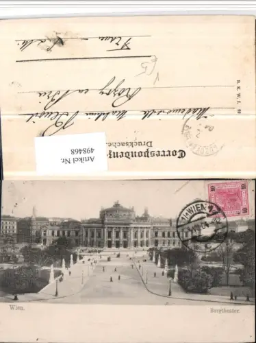 498468,Wien Innere Stadt Burgtheater pub B.K.W.I. 92