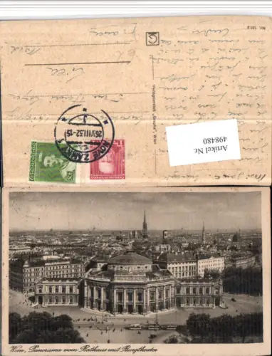 498480,Wien Innere Stadt Panorama vom Rathaus m. Burgtheater