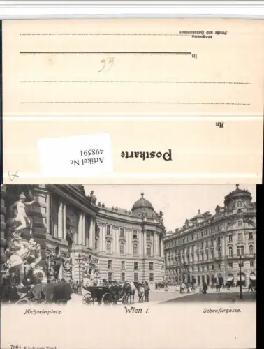 498591,Wien Innere Stadt Michaelerplatz Schauflergasse Kutsche