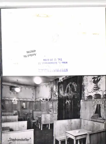 498596,Wien Innere Stadt Stephanskeller Innenansicht