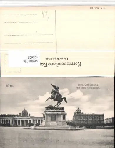 498622,Wien Innere Stadt Erzherzog Carl-Denkmal Museum pub B.K.W.I. 234