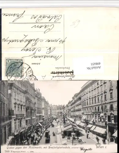 498651,Wien Innere Stadt Graben geg. Kohlmarkt Pestsäule Brunnen