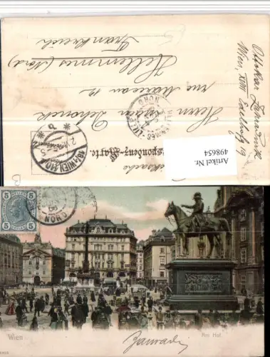 498654,Wien Innere Stadt Am Hof Markt Denkmal Statue