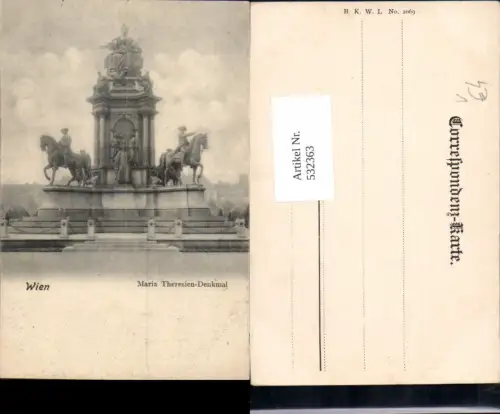532363,Wien Innere Stadt Maria Theresien Denkmal pub B.K.W.I 2069