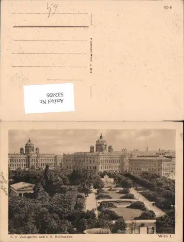 532495,Wien Innere Stadt K.K. Volksgarten Hofmuseen