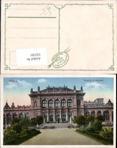 532501,Künstler AK Wien Innere Stadt Kursalon Kurpark