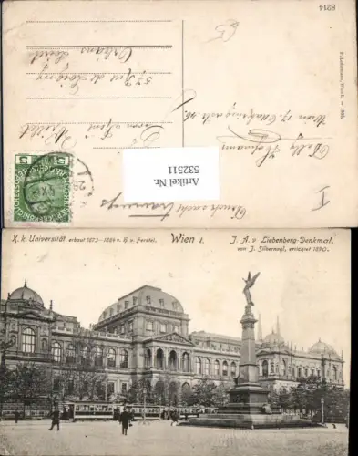 532511,Wien Innere Stadt K.K. Universität Straßenbahn Liebenberg Denkmal pub Ledermann 8214