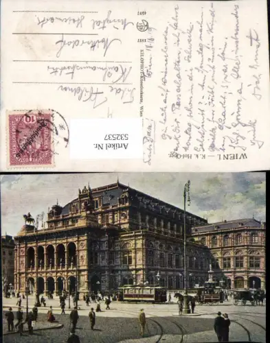 532537,Künstler AK Wien Innere Stadt Straßenbahn Oper pub Kilophot 4537