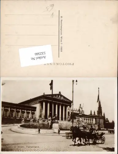 532566,Foto-AK Wien Innere Stadt Parlament Kutsche pub Nachbargauer