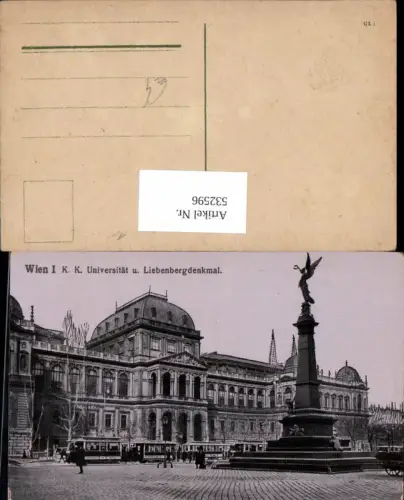 532596,Wien Innere Stadt Universität Liebenberg Denkmal Straßenbahn