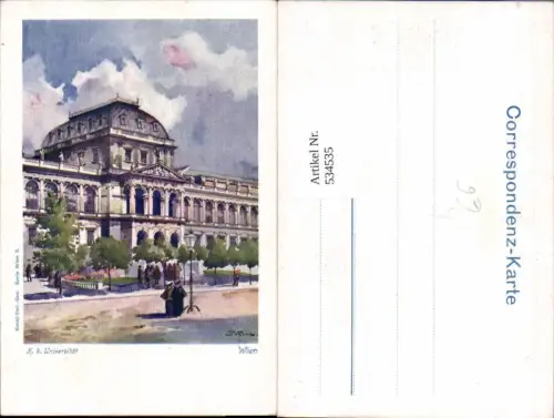 534535,Künstler AK Wien Innere Stadt Universität