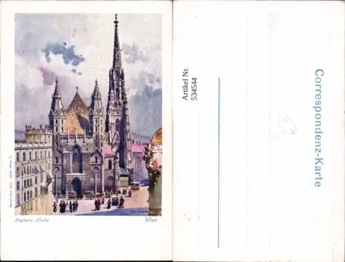 534544,Künstler AK Wien Innere Stadt Stephans Kirche