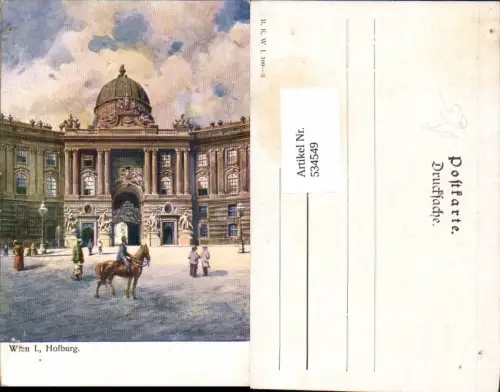 534549,Künstler AK Wien Innere Stadt Hofburg Pferd pub B.K.W.I 100-3