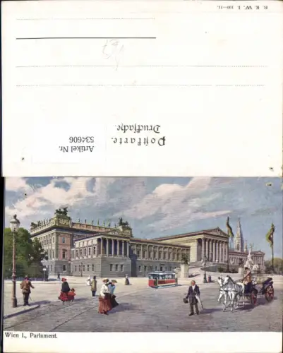 534606,Künstler AK Wien Innere Stadt Parlament Kutsche pub B.K.W.I 100-11