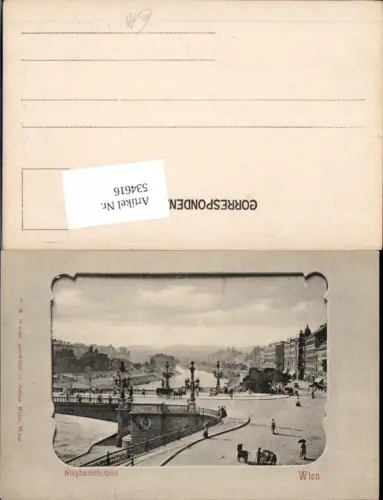 534616,tolle Passepartout AK Wien Innere Stadt Stephaniebrücke Kai
