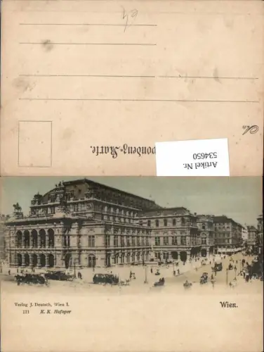 534650,Wien Innere Stadt Hofoper Oper Pferdetram Tram Tramway pub Deutsch 111
