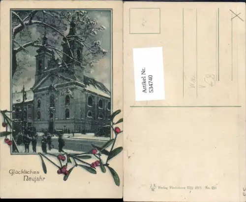 534740,Wien Innere Stadt Kirche Neujahr Passepartout