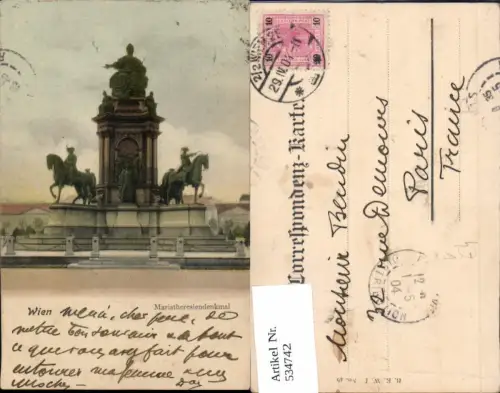 534742,Wien Innere Stadt Maria Theresiendenkmal pub B.K.W.I 46