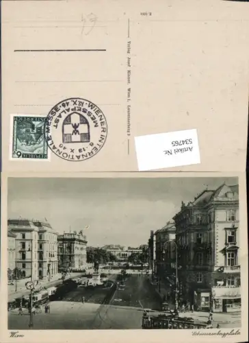 534765,Wien Innere Stadt Schwarzenbergplatz Straßenbahn Stp. Messe 1946