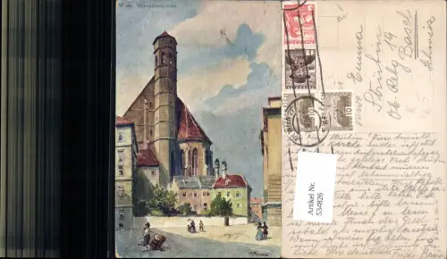 534826,Künstler AK R. Preuss Wien Innere Stadt Minoritenkirche pub B.K.W.I. 789-10