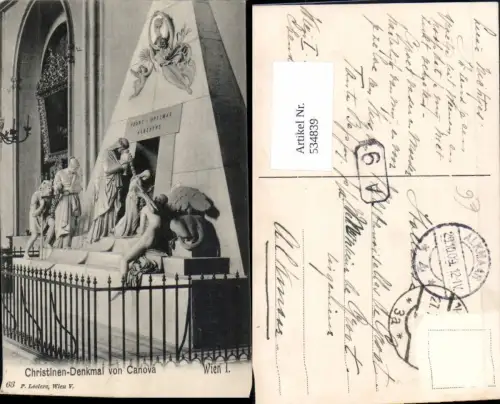 534839,Wien Innere Stadt Christinen Denkmal Canova pub Ledermann 63