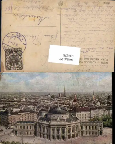 534878,Künstler AK Wien Innere Stadt Ausblick v. Rathaus pub Kilophot 23040