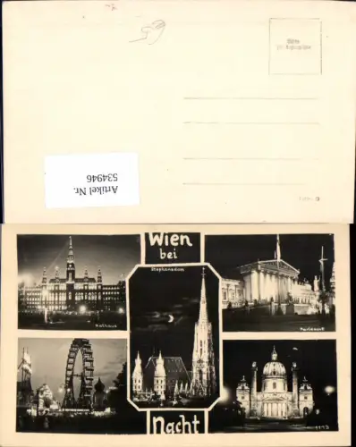 534946,Wien Innere Stadt bei Nacht Prater Riesenrad Rathaus