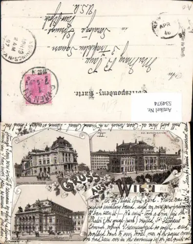 534974,tolle Litho Wien Neubau Innere Stadt Burgtheater Oper Volkstheater