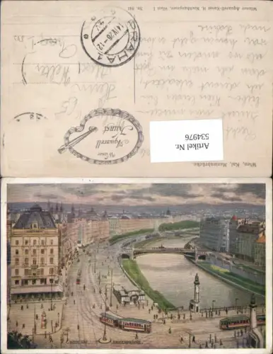 534976,Künstler AK Wien Innere Stadt Kai Marienbrücke pub Nachbargauer 841