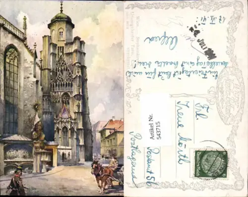 543715,Künstler AK Stephanskirche Wien pub B.K.W.I. 209-4