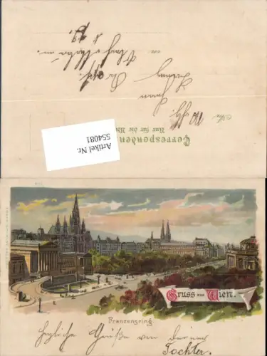 544081,tolle Künstler Lithographie Wien Parlament Franzensring pub Schmidt