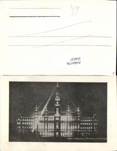 554237,Wien Innere Stadt Rathaus bei Nacht Festbeleuchtung