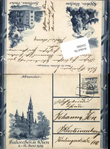 554306,Wien Reklame Klapp AK Rathaus Festwochen Juni 1929