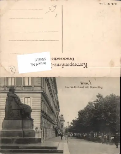 554859,Wien Innere Stadt Goethe Denkmal Opern Ring pub B.K.W.I. 763