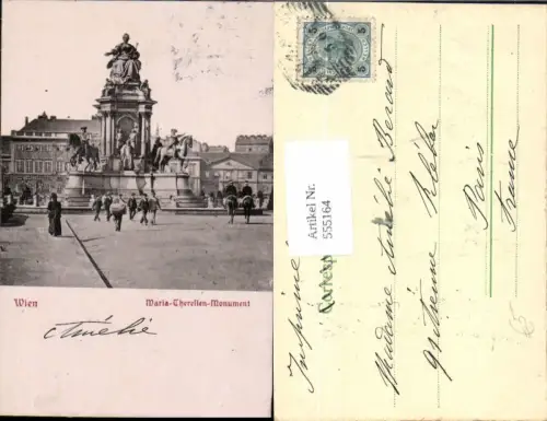 555164,Wien Innere Stadt Kaiserin Maria Theresia Denkmal Leute