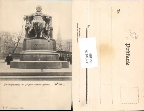 555166,Wien Innere Stadt Göthe Denkmal Prof. Edmund Hellmer pub Ledermann 5147